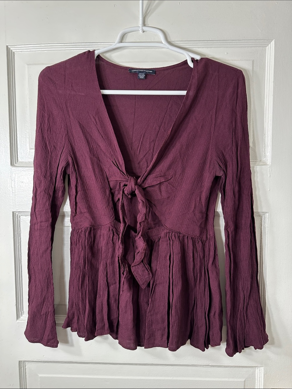 American Eagle Open Tie-Front Top